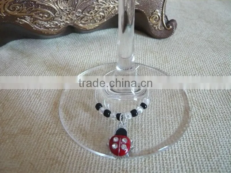 promotion gifts ladybird wine glass identifier