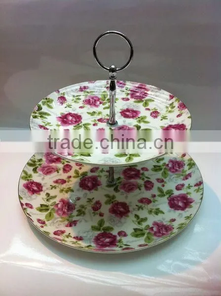 Hot Sale Porcelain Double Cake Dinner Plate