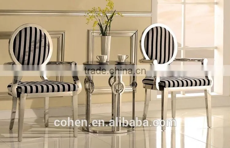 Modern European style livingroom high back leisure chair/reception chair armchair/ghost chair with stripe fabric