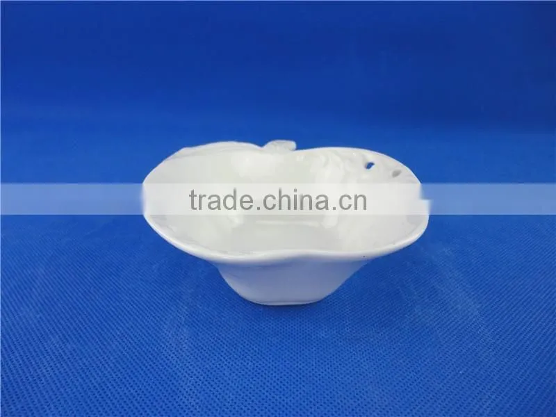 stock small white ceramic popcorn bowl apple shaped bowl