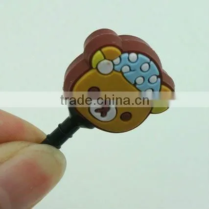 2012 soft PVC ear cap dust plug for mobile phone