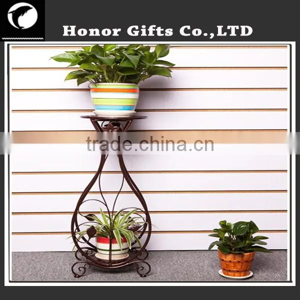 European Style 2-Tier Flower Stand Metal Hanging Plant Stand