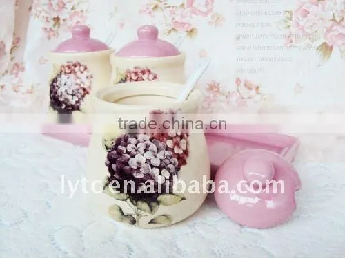 Fine style 3pcs decorative ceramic canister