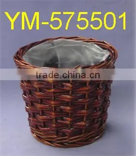 good selling White Round Willow Basket With Handle