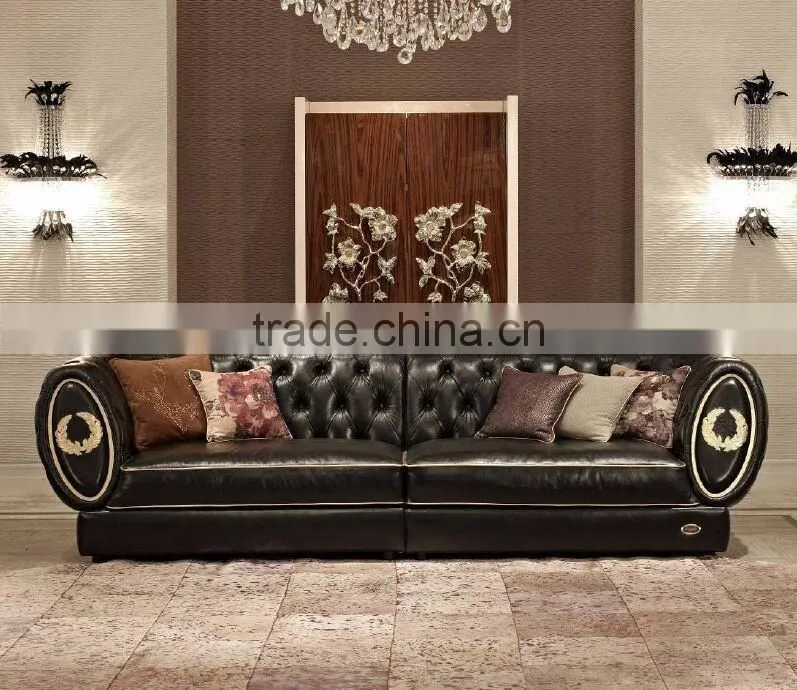 Classic Royal European Contemporary Style Pure Black Office Table Set with Bookcase BF11-01234c