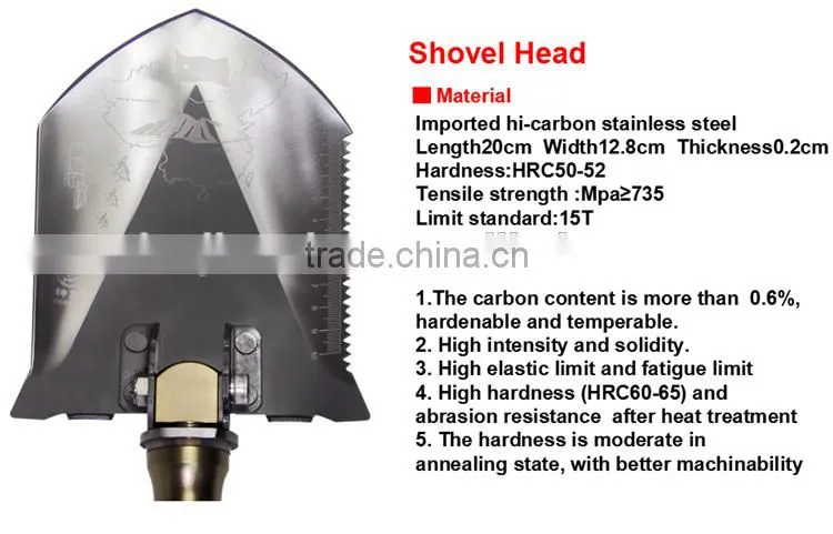 New Multifunction Emergency Rescue Product Shovel Knife Hoe Flashlight