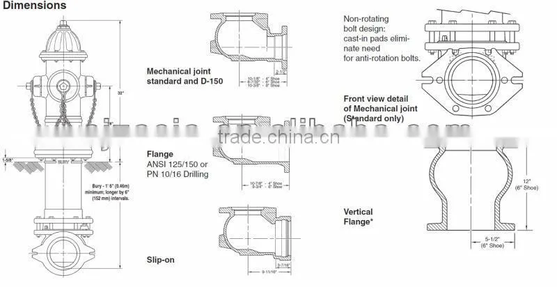 ANSI standard dry barrel fire hydrant