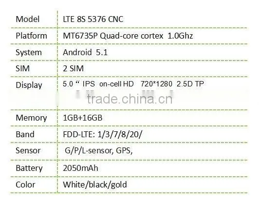LTE8S5376 5.0" high end cheap mobile phone wholesale