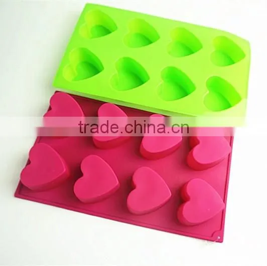 10114 8 pcs hearts Shape Silicone Cake Mold