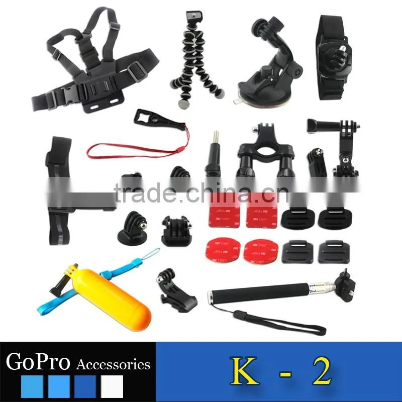 2016 New Wholesale GoPros 23 in 1 bundle of accessories
