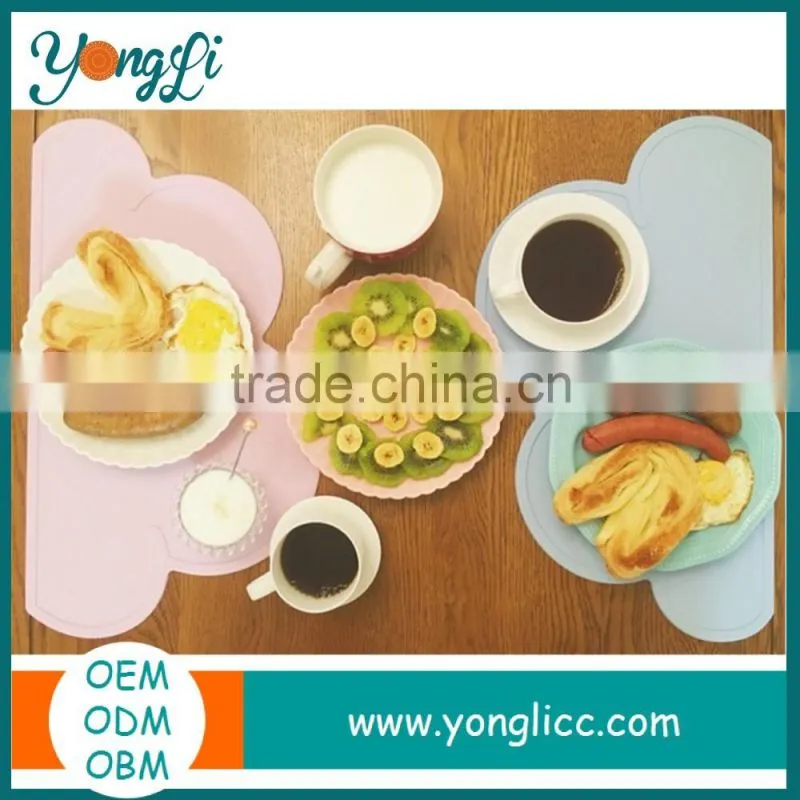 BPA Free Promotion Colorful Silicone Baby & Kids Feeding Table Placemats