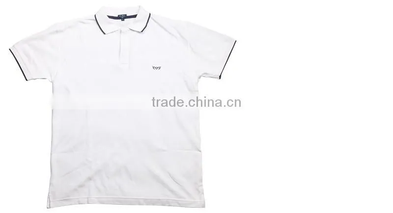 White Turndown Collar Mercerized Cotton Polo Shirts