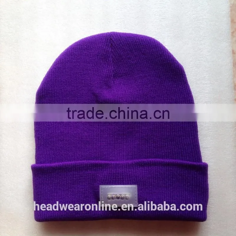 Good Quality Custom Color Led light Beanie Hats