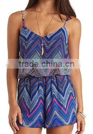 chiffon Halter mint and white Strappy Chevron Romper And jumpsuit shorts for women