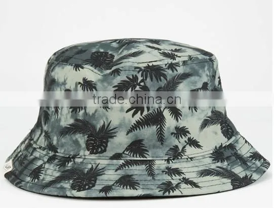 Cool Short Brim Wholesale Custom Logo Hawaii Printing Floral Bucket Hat