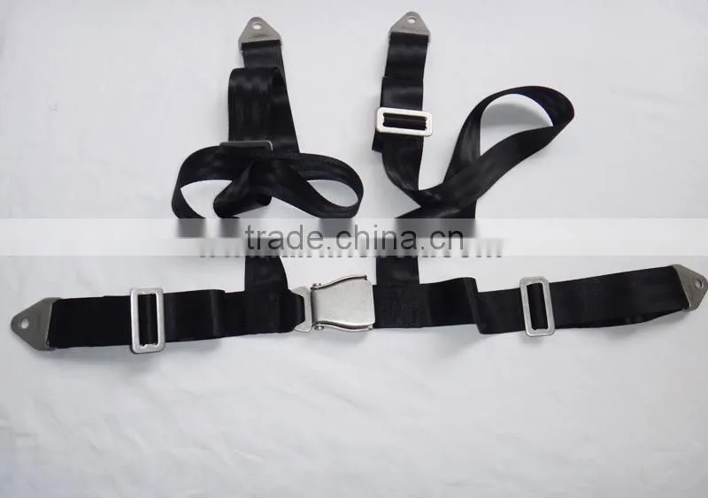 4Points stainless steel airplane buckle car seat belt