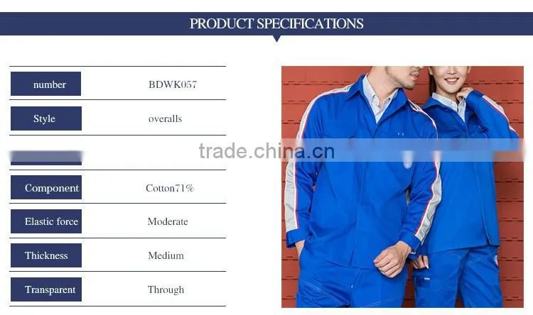 Custom High Quality Unisex Long Sleeve Royal Blue Workwear