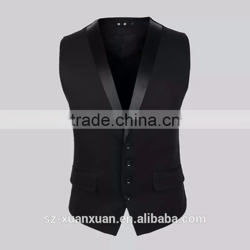 Custom fashion cotton waistcoat for men OEM design in China 2016