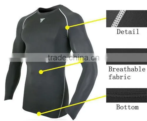 Tight fitted spandex plain long sleeve t shirt