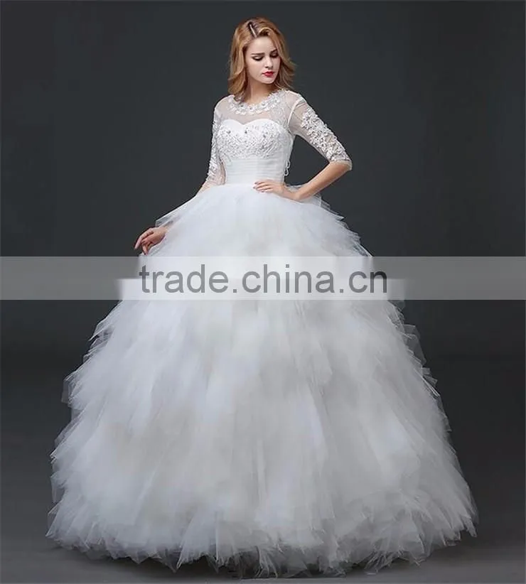 OEM Sweatheart A-line Emboridery Neckline Sexy Backless Bridal Gown Lace Wedding Dresses 2016 In Stock