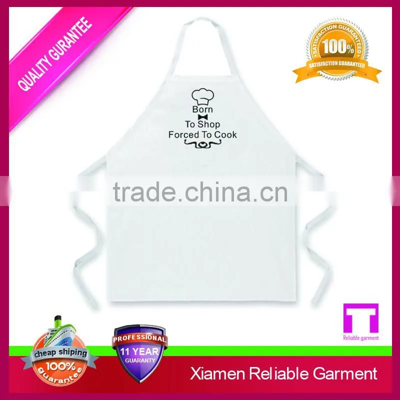 New white high quality woven butcher cheap printed aprons