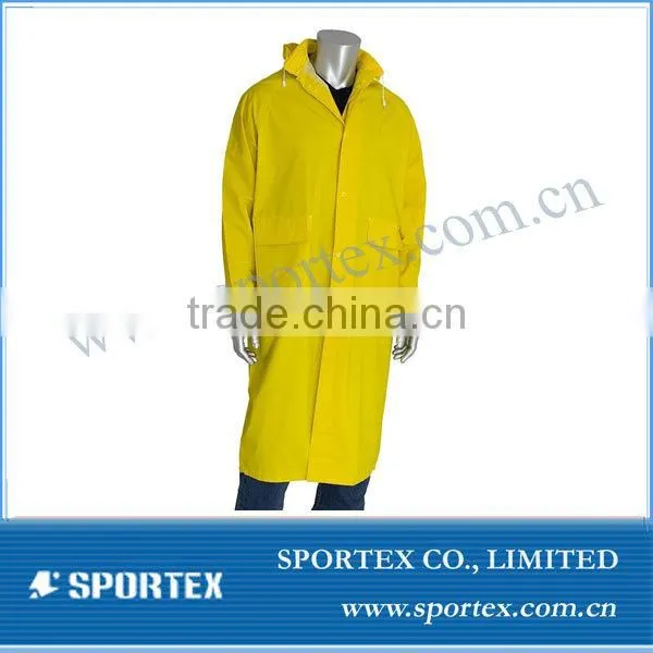 2015 Fashion Mens Rainwear, 100% Nylon, Red Zip Up Hooded #YR-114