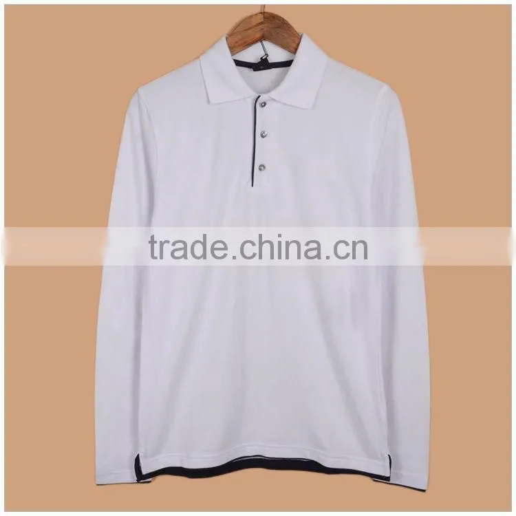 Factory Wholesale Custom Collar High Quality Mens Long Sleeve Polo Shirts