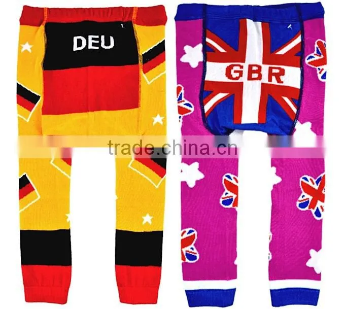 Hot Sale Girls And Boys PP Pants Cooton With World Cup Pattern Knit Children Leggings For Toddle Wear Free Shipping SC40822-7