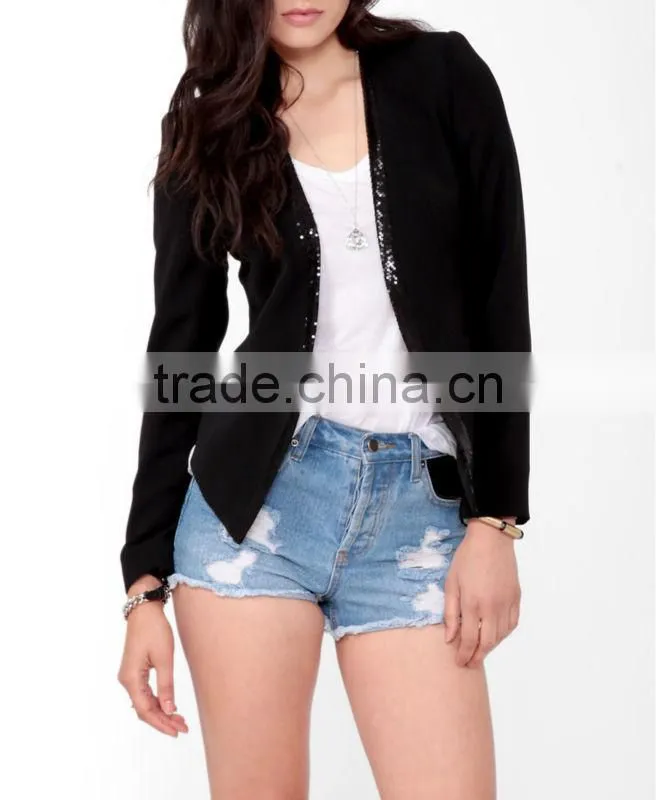 Sequined Open Front Blazer