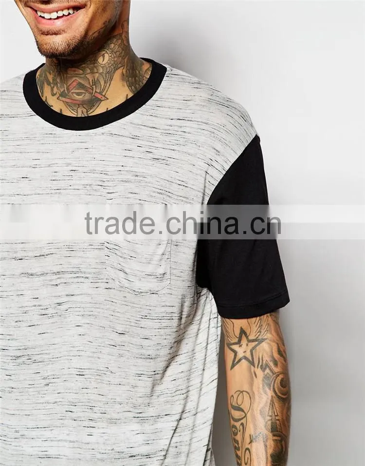 Shandao New Design Heather Cotton Longline Curved Hem Short Sleeve O-Neck Online Shopping India Tshirt