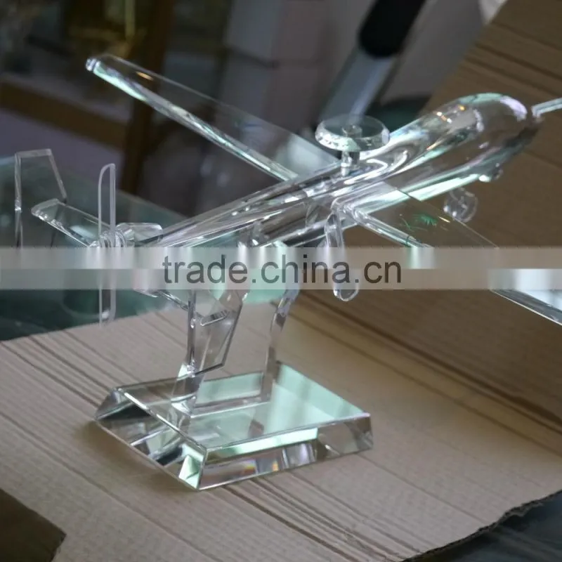 Noble Customized Made Crystal Airplane model With Logo and Text Engraved Free