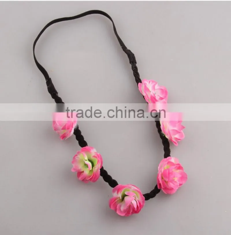 Creamy White Flower Rose Ribbon Half Crown Headband Princess Crown Headband Girls Crown Headband