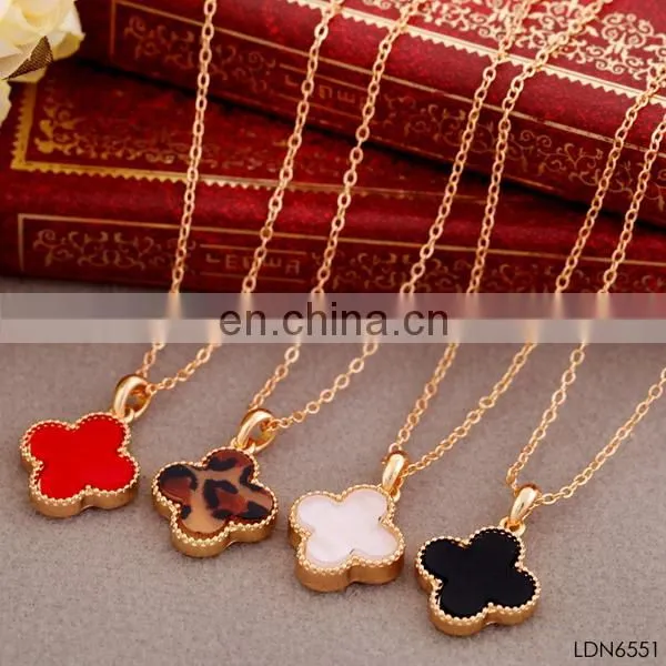 Cute couple love heart enamal Valentine's Day pendant necklace
