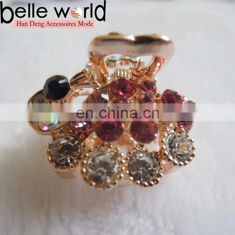 Elegant Peafowl Rhinestone Mini Wedding Hair Claw Clips
