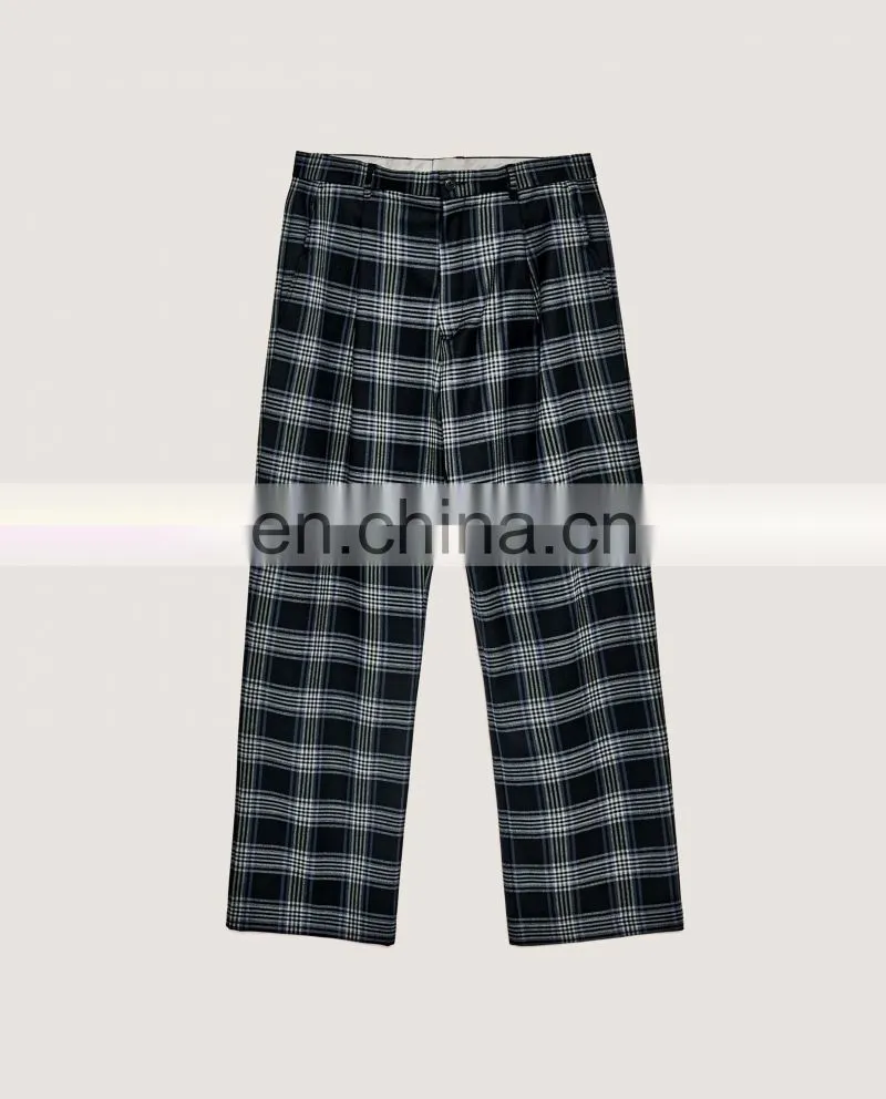 Most Fashionable In 2017 Wholesale Men Casual Checked Wide Leg Trousers
