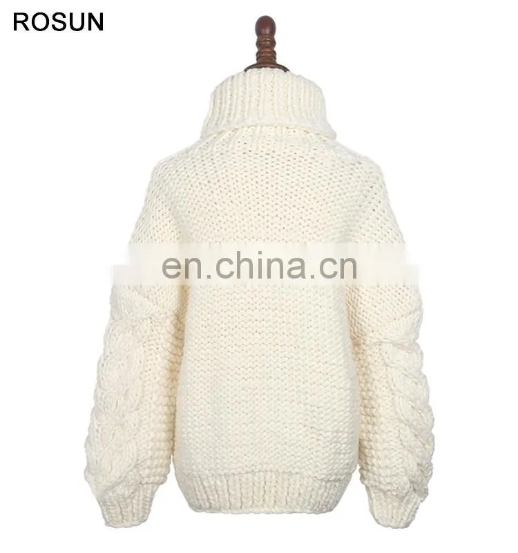 Factory Supplier Heavy Chunky Manhand Thick Warm 100% Wool Sweater