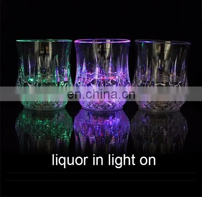 Eco friendly LED automatic lighting liquor cup for bar 200ml