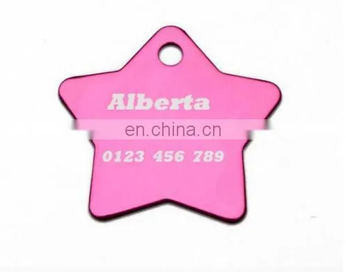 Star Shaped Blank Aluminum Pet Collar Tag