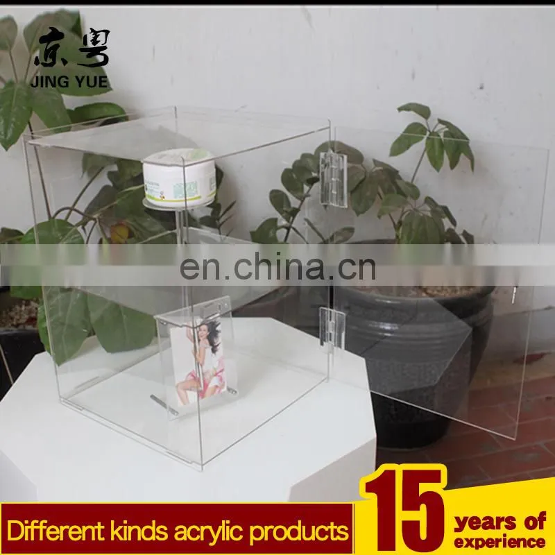 Custom 2 tiers acrylic display case cabinet with lock acrylic display box with lock