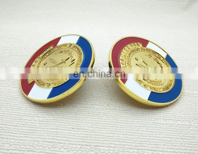 Gold colored training coin with cross swords
