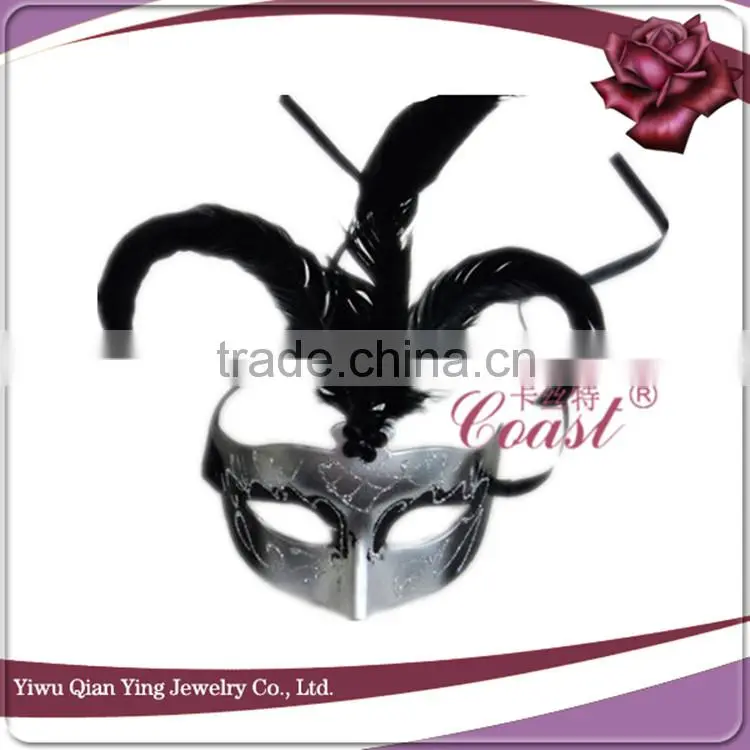 Cheap christmas feather decorative party eye mask for sale