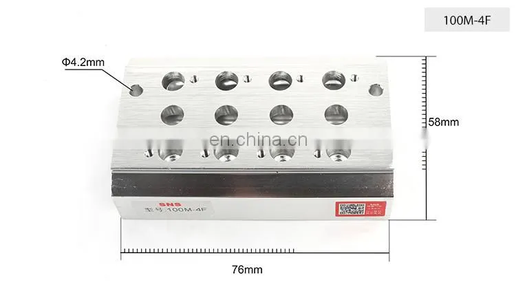 SNS Manifold Series Air Pneumatic Aluminum Alloy Solenoid Valve Base Manifold Block