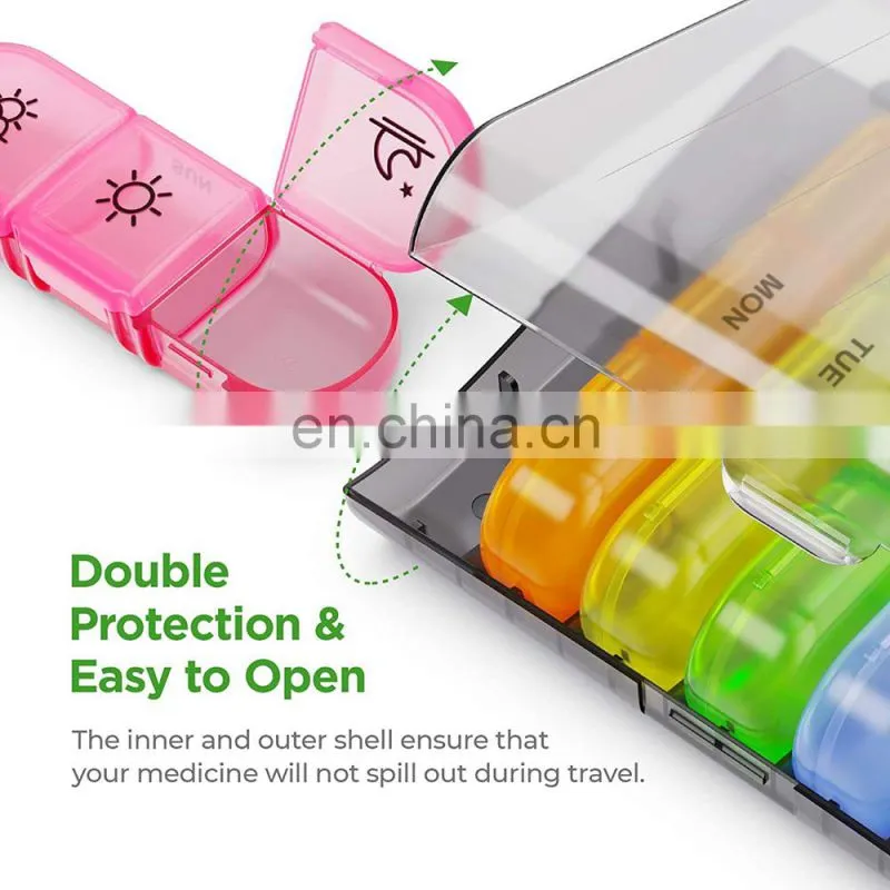 21 Grids Pill Box 7 Days Medicine Box Weekly Pill Case Medicine Tablet Dispenser Organizer Splitters Storage Organizer Container