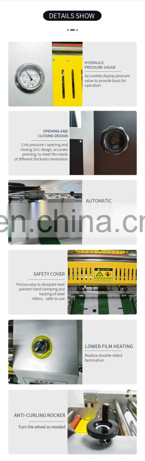Hot Sale 390Mm Hydraulic Automatic Thermal Roll Laminator Lamination Laminating Machine