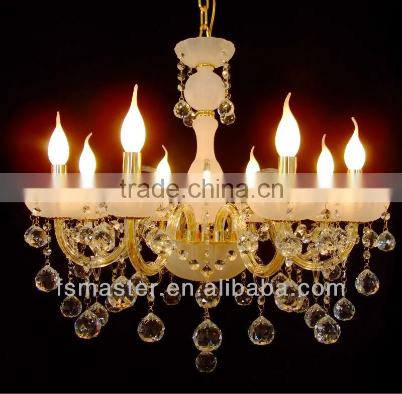 luxury heads pendant light/luxury chandelier for wedding Elegant Crystal Chandelier with 8 Lights for hotel lobby/villa/hall