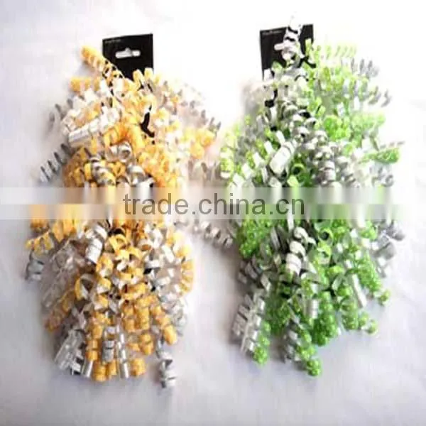 Transparent Poly Ribbon Curly Bow with Printing