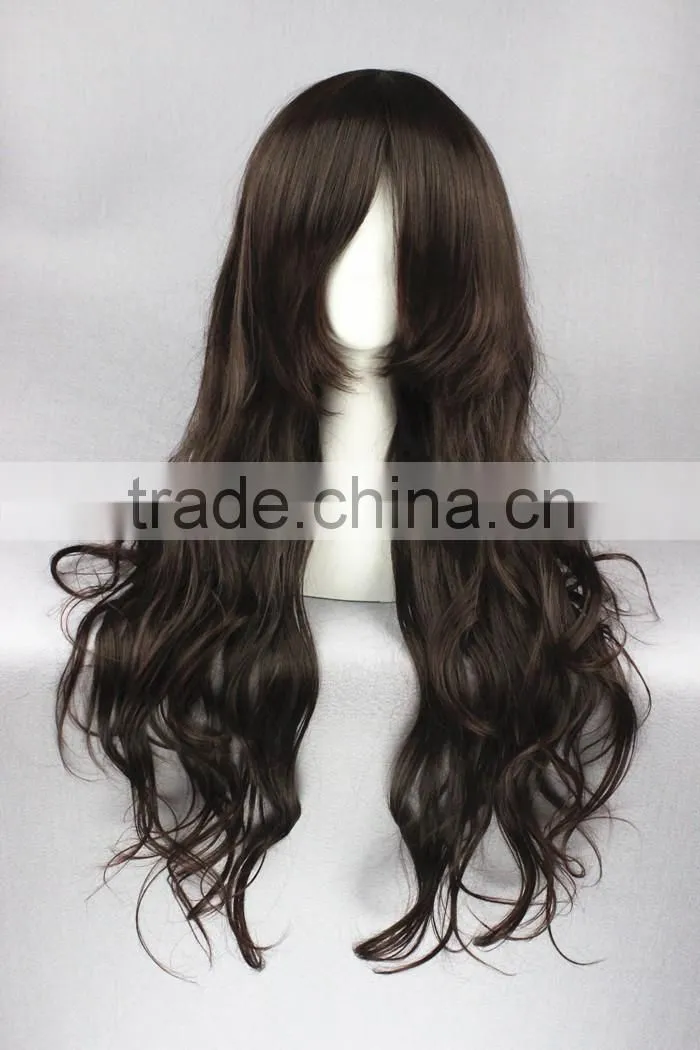 High Quality 65cm Medium Long Curly NO.6 ORIGINAL SOUNDTRACK wig Inukashi Dark Brown wig Synthetic Anime Wig Cosplay Hair Wigs