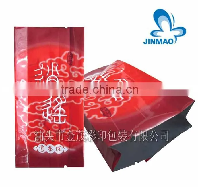 Laminated aluminium foil tea packaging bag with side gusset