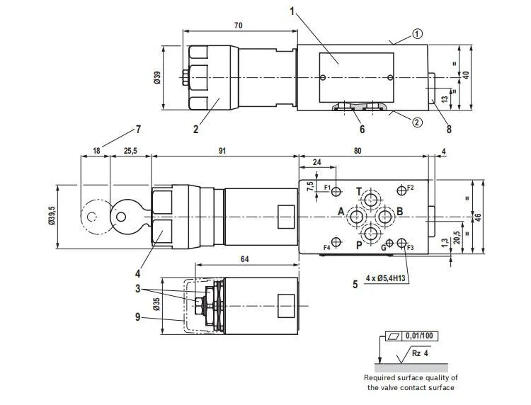 Rexroth ZDB6VP2-4X/200V Hydraulic Pressure Control Relief Valve