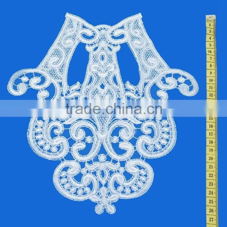 China Professional embroidery lace manufacture cotton lace blouse back neck patch designs